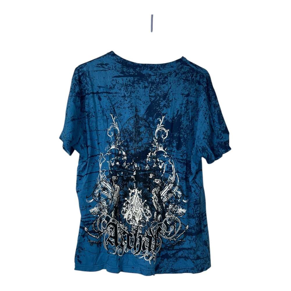 Archaic by Affliction Blue Grunge Graphic Wing Crest T-Shirt - Picture 2 of 4